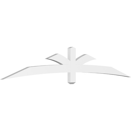 Ekena Millwork Davenport Architectural Grade PVC Gable Bracket, 96"W x 16"H x 2"D x 4"F, 4/12 Pitch GBP096X16X0204DAV00